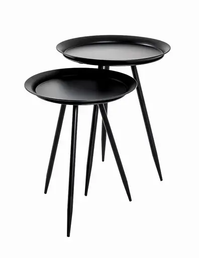 Beistelltisch- DH ca. 54x44 cm, Schwarz, Lackiert