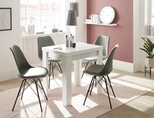 Esstisch - ausziehbar, LB ca. 80x60 cm, Weiß