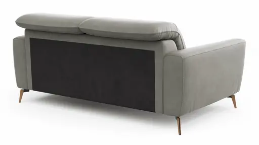 Sofa Tulsa KV - 2,5-Sitzer, inkl. Kopfteilverstellung, Leder, Graubeige