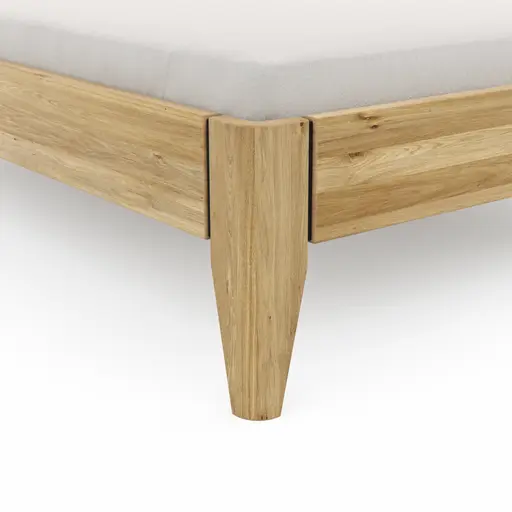 Bettgestell New Jersey - Liegefläche ca. 180x200 cm, Wildeiche massiv, mit Lisenen Anthrazit