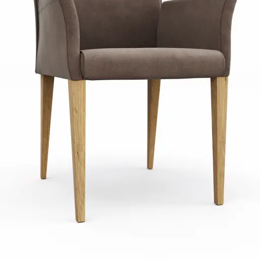 Armlehnstuhl Florea - Stoff, Dunkelbraun