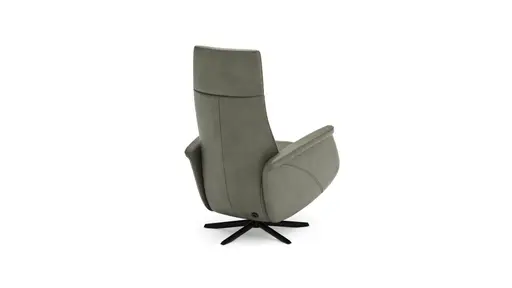 Sessel Girona - Relaxfunktion (motorisch), Leder, Moos