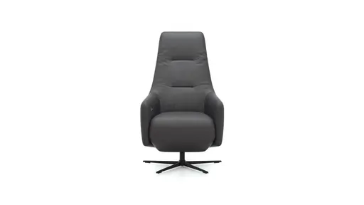 Relaxsessel Rufus - inkl. Relaxfunktion (motorisch), Akku, Leder, Anthrazit