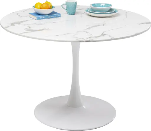 Beistelltisch- D ca. 110 cm, Sathl, lackiert, Marmoroptik