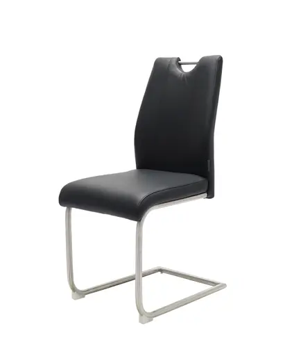 Freischwinger MERVE - Leder, Schwarz