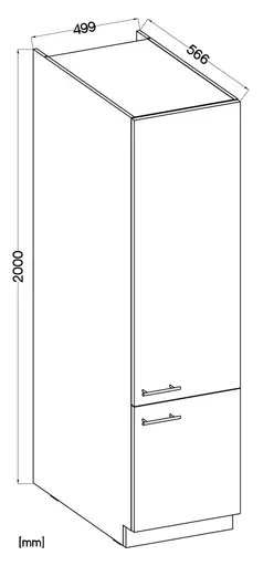 Vorratschrank- B ca. 50 cm, Eiche Dekor, Kaschmir, Matt