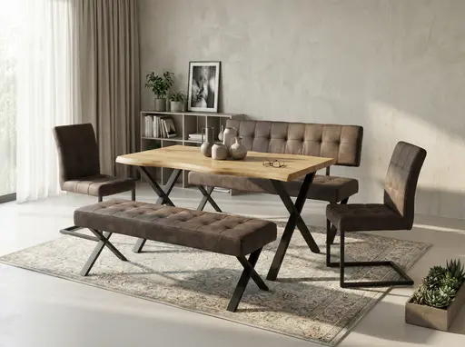 Sitzbank - Stoff, Vintage Braun