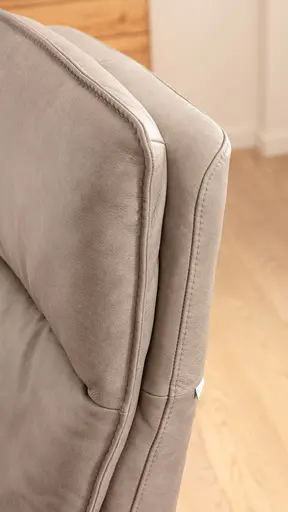 Sessel Tulsa Relax - Größe L, inkl. Maxirücken und Kopf-/Fußteil/Rückenlehne verstellbar, Leder, Graubeige