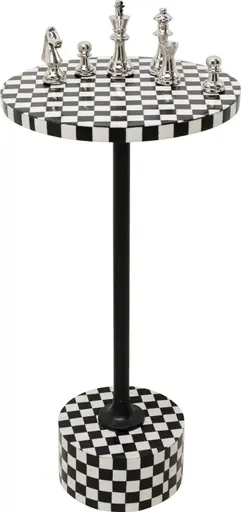 Beistelltisch- DH ca. 25x50 cm, Schwarz, Weiß, Stahl, Schwarz