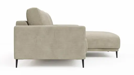 Ecksofa Solero - 1,5-Sitzer mit Longchair rechts, Stoff, Sand