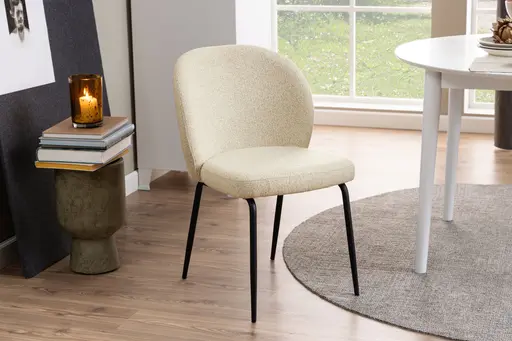 Stuhl ASRA - Stoff, Creme