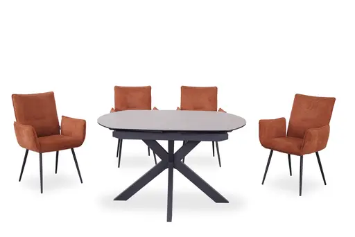 Armlehnstuhl MARCELA - Stoff, Kupfer