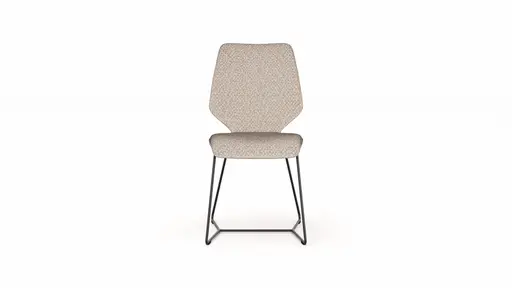 Stuhl Penthouse - Stoff, Hellgrau, Leder, Steingrau, Kufen, Anthrazit