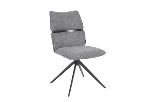 Stuhl MARJA - drehbar, Stoff, Grau