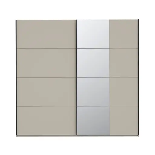 Schwebetürenschrank FRIESO- B ca. 220 cm, Sand, Spiegel
