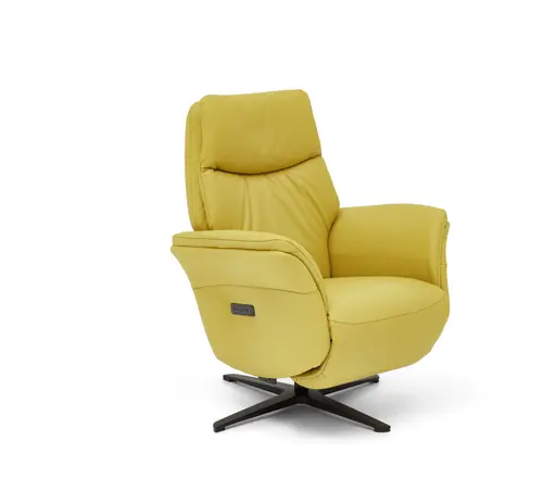 TV-Sessel Sao Paulo - Relaxfunktion motorisch, Größe S, Leder, Curry