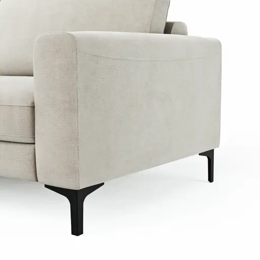 Ecksofa Oviedo - Longchair links mit 1,5-Sitzer inkl. Relaxfunktion (motorisch), Stoff, Natur