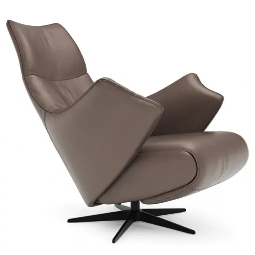 Relaxsessel Girona - Relaxfunktion (motorisch), Leder, Braun