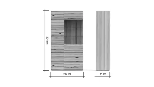 Vitrine Hillsboro - Buche/Kernbuche natur, geölt
