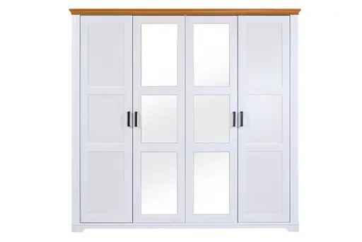 Drehtürenschrank - B ca. 215 cm, Weiß, Oak Colori