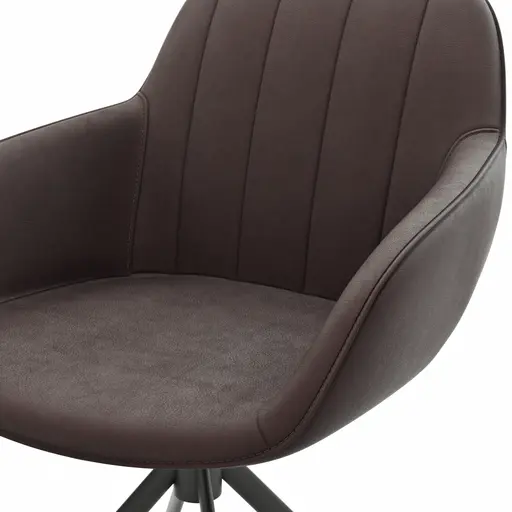 Polsterstuhl Dinner - Leder, Espresso