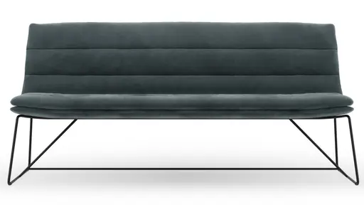 Bank Jukka - B ca. 200 cm, Stoff, Jade, Kufe, Schwarz