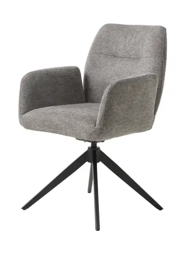 Armlehnstuhl - drehbar, Stoff, Grau