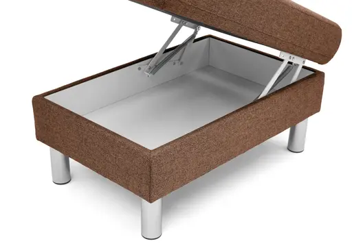 Hocker COOL - BL. ca. 70x70, mit Stauraum, Stoff, Rost