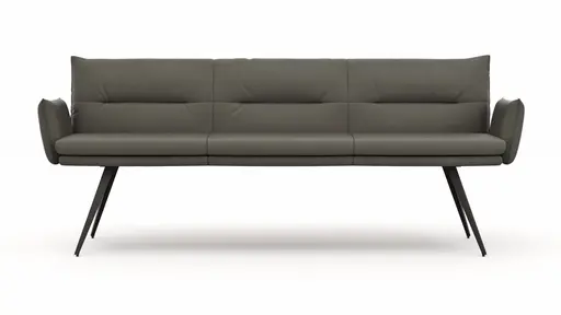 Bank Coscino - 3,5-Sitzer, inklusive Armlehnen, Leder, Schlamm