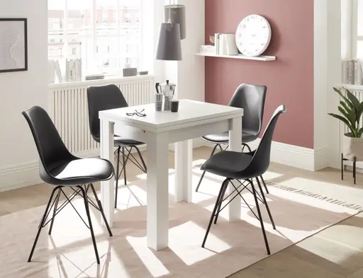 Esstisch - ausziehbar, LB ca. 80x60 cm, Weiß