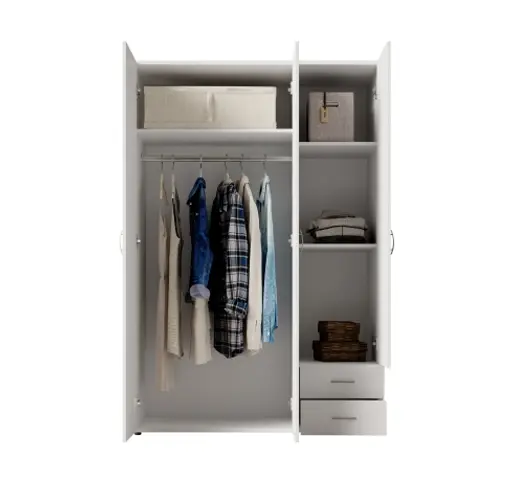 Drehtürenschrank- B ca. 120 cm, Weiß