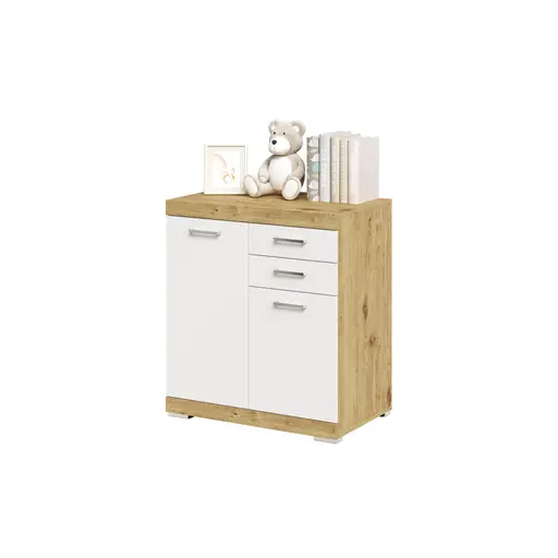 Kommode - Eiche Dekor, Weiß 