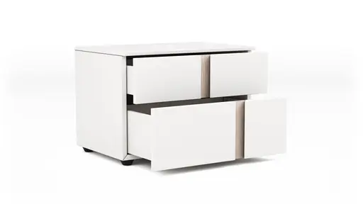Nachttisch Loretto - Lack matt, Weiß