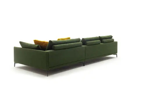 Ecksofa Cuneo - 2,5-Sitzer, Longchair rechts, Stoff, Grün