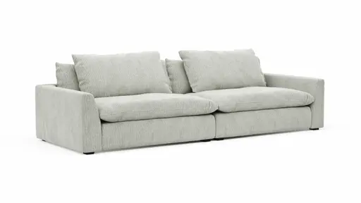 Sofa Ulf - 3,5-Sitzer, Cord, Hellgrau