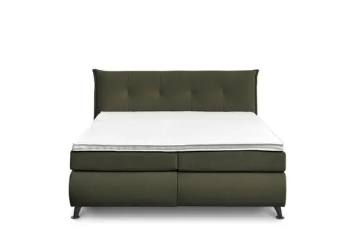Boxspringbett HAROA- Liegefläche ca. 180x200 cm, Stoff, Olive, Bonell/Bonell