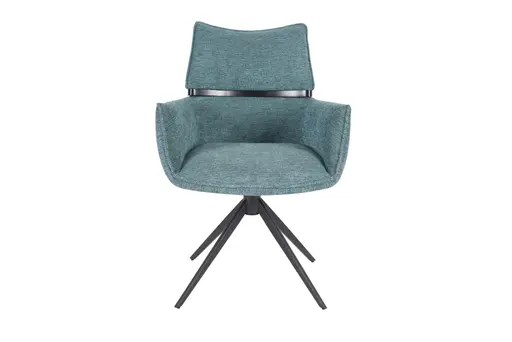 Armlehnstuhl MARJA - drehbar, Stoff, Türkis