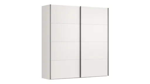 Schwebetürenschrank Viana - B ca. 212 cm, Lack, Weiß