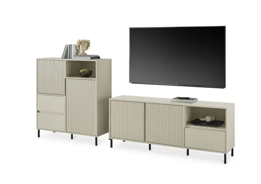 TV-Lowboard - B ca. 158 cm, Kaschmir