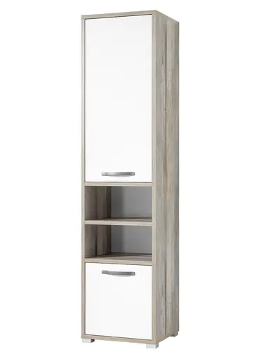 Hochregal- Holz Dekor, Weiß