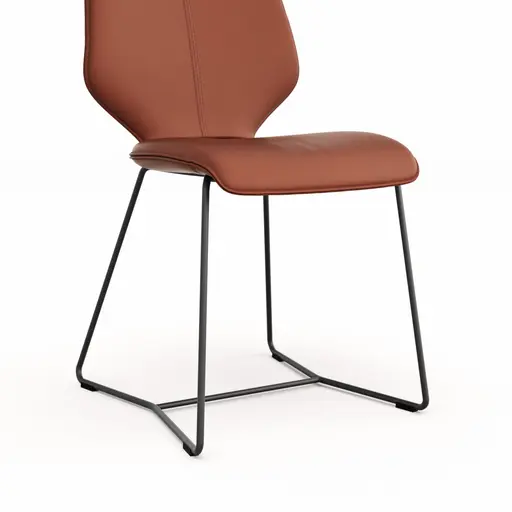 Stuhl Penthouse - Leder, Rost, Kufen, Anthrazit