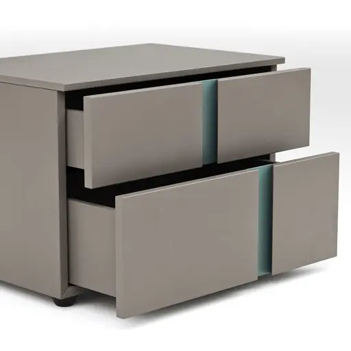 Nachttisch Loretto - Lack matt, Steingrau