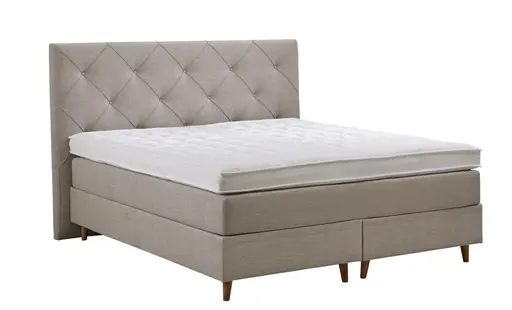 Boxspringbett Belina - Liegefläche ca. 180x200cm, Stoff, Natur