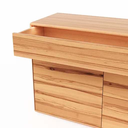 Sideboard Hillsboro - inkl. Beleuchtung, Buche/Kernbuche natur, geölt