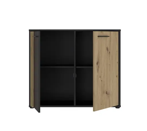 Kommode FLORISS-Schwarz, Eiche Dekor