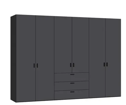 Drehtürenschrank JOIN IT- B ca. 303 cm, Schwarz, Anthrazit