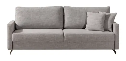 Querschläfer - Schlaffunktion mit Bettkasten (manuell), Flachgewebe, Grau