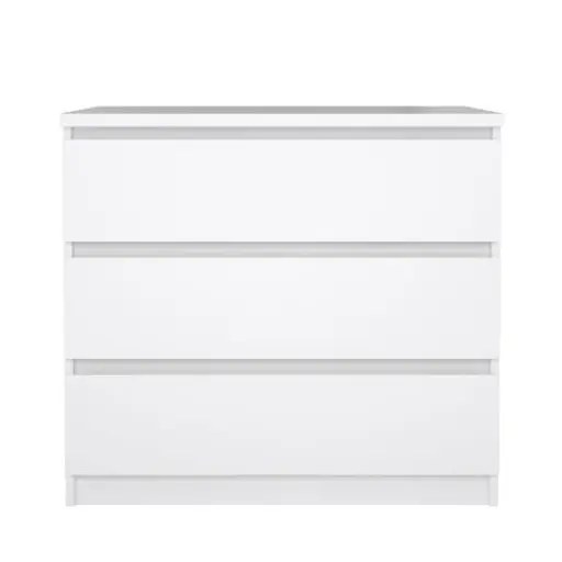 Kommode - B ca. 77 cm, Weiß Hochglanz