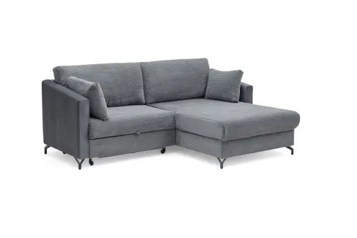 Ecksofa - 1,5-Sitzer, Ecke rechts inkl. Schlaffunktion und Bettkasten, Stoff, Anthrazit