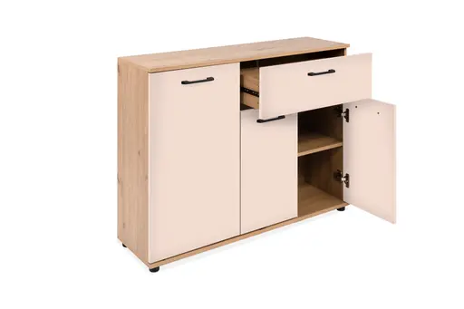Sideboard- B ca. 100 cm, Eiche Dekor, Beige